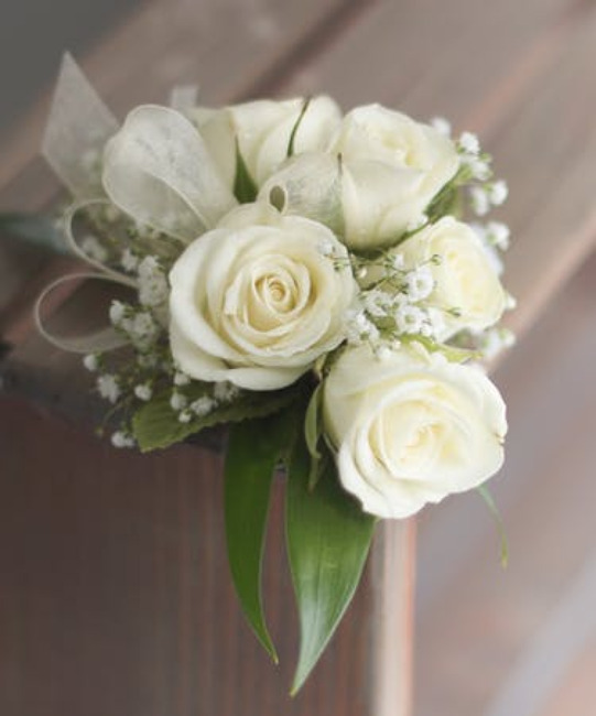 White Corsage from Verzaals Florist and Events in Wilmington, NC